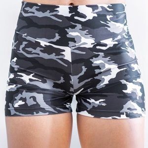 Abs2b gray camo booty scrunch shorts